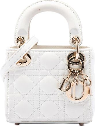 Dior Pre-owned Dior Micro Lambskin Cannage Lady Satchel Ladies 848KUFQRDW8WW22N