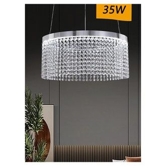 Trade Shop Trade Shop Traesio - Trade Shop - Lampadario Led 35 W Sospeso Cerchio Con Pendenti Cristallo Luce Fredda 8000k B70
