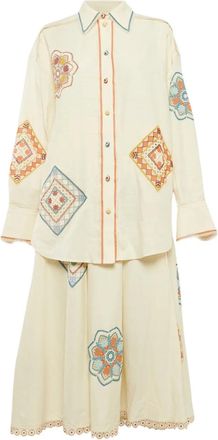 Zimmermann Pak met gewelfde afwerking en borduurwerk - Beige