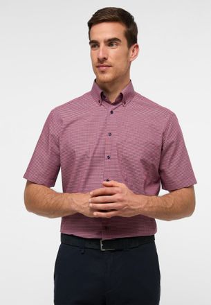Eterna Kurzarmhemd ETERNA COMFORT FIT, Herren, Gr. 40, Normalgr&ouml;ssen, dunkelrot, Popeline, 100% cotton, normal, Hemden Kurzarmhemd, NON IRON (b&uuml;gelfrei)