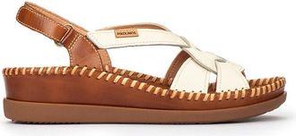 Pikolinos Cadaques Leather Wedge Sandals for Women, Nata, 4-4.5 UK