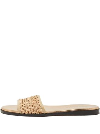 Jimmy Choo London raffia flat sandals - Neutrals