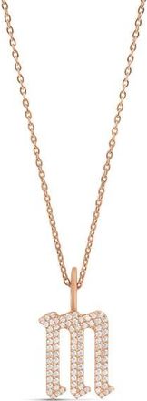 SHYMI Gothic Initial Charm Necklace in Rose Gold at Nordstrom