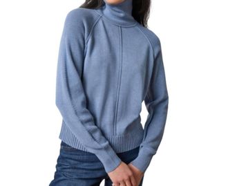 Lilla P Relaxed Turtleneck Sweater In Bluebell