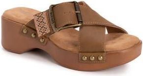 Muk Luks Charlotte Platform Slide Sandal in Brown at Nordstrom Rack, Size 10