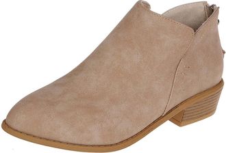 Generic Ankle Boots Women Casual Comfortable Chelsea Booties Stylish Pointed Toe Back Zipper Classic Low Chunky Heel Western Cowboy Boots Outdoor Walking