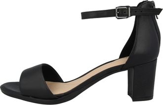 Clarks Kaylin 60 2 Part Leather Sandals in Black Standard Fit Size 6.5