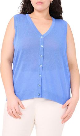 Halogen Sleeveless Button-Up Sweater in Ultramarine at Nordstrom Rack, Size 2X