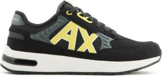 A|X Armani Exchange Nylon Micro-Suede Sneakers - Heren - Sneakers - Zwart - 40 EU - Nylon - Schoenen