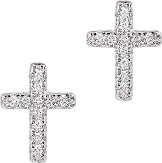 Autentica 0.10 Cttw Cross Stud Earrings