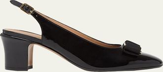 Ferragamo 55mm Vetty Patent Leather Slingback Pumps