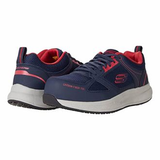 Skechers Mens Pulser Sr Composite Toe Work Sneakers In Navy/red