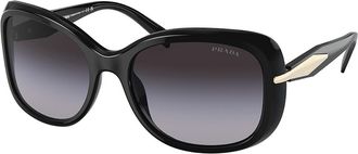 Prada PR 04ZSF Asian Fit 1AB09S Womens Sunglasses Black Size 58