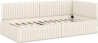 vidaXL Estructura de cama en esquina Crema 100 cm x 200 cm tela vidaXL