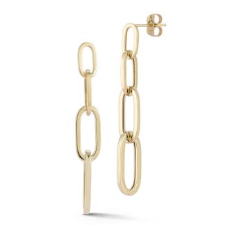 Ember Fine Jewelry 14K Gold Graduated Link Drop Earrings