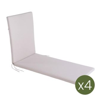 ED&Egrave;N JARD&Iacute; Pack de 4 cojines para tumbona olefin crudo 196x60x5 cm