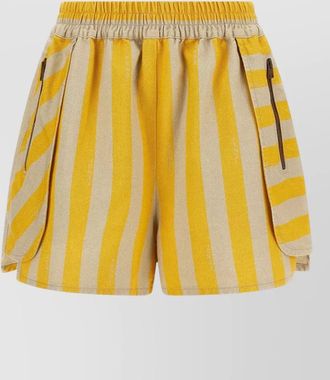 Fendi pequin stripe shorts back and side pockets