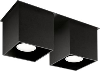 OEM L&aacute;mpara De Techo Delta 2 Gu10 Negra Alu Lumilo 00.127.63