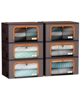 Sorbus 6 Pack Small Foldable Storage Box