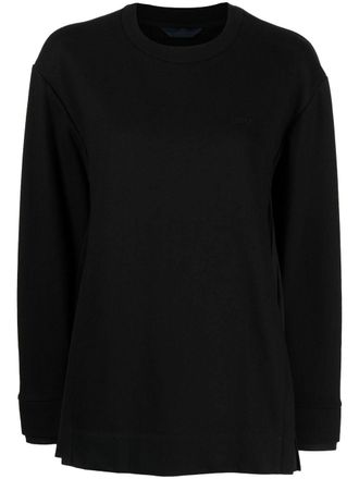 Juun.J crew-neck knitted jumper - women - Cotton - 38 - Black