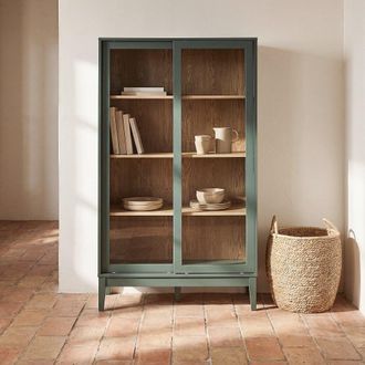 Maisons du monde Alacena de 2 puertas batientes y 6 estantes verde, l90 cm