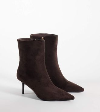 Simmi London Simmi London wide fit Ember stivaletti alla caviglia a punta in suedette marrone