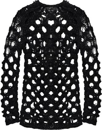 Comme Des Gar&ccedil;ons Trui met vintage-effect - Heren - Ronde hals truien - Zwart - M - Truien & Vesten