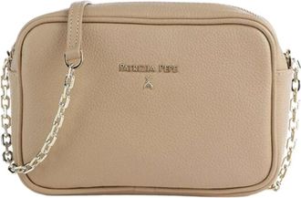Patrizia Pepe Tassen, Dames, Beige, ONE Size, Leer, Leren Mini Schoudertas