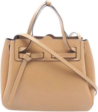Loewe Pre-owned Handbag - Dames - Vintage Handtas - Beige - ONE Size - Leer - Vintage