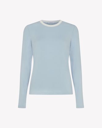Serena Bute Jersey Long Sleeve T-Shirt - Pale Blue