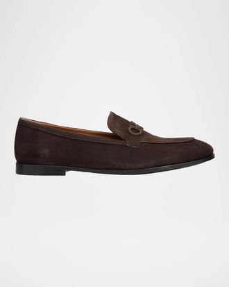 Ferragamo Suede Gancini Loafers