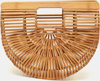 Cult Gaia Ark Small Tan Bamboo Clutch