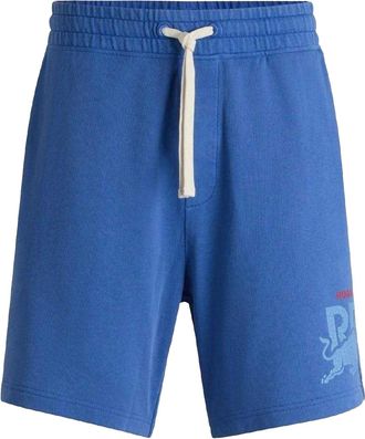 HUGO BOSS Hugo Heren Gewassen Elastische Taille Relaxed Fit Sweat Shorts (Medium Blauw)