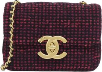 Chanel Pre-owned Katoenen Crossbodytas - Dames - Vintage Schoudertas - Rood - ONE Size - Katoen - Vintage