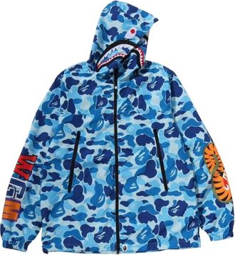 A Bathing Ape Camo Shark Hoodie Jacket Blue 1M30-140-014-BLU