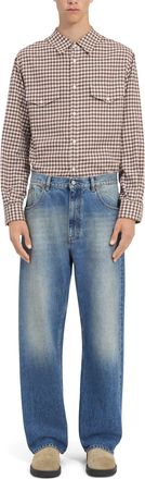 Maison Margiela Wide-Leg Denim Trousers with Five-Pocket Design