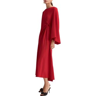 Mango Side Twist Dress in Red at Nordstrom, Size 6