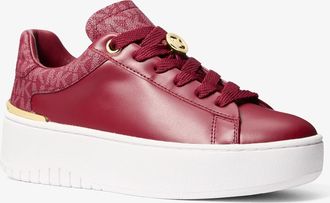Michael Kors Dottie Leather and Signature Logo Sneaker