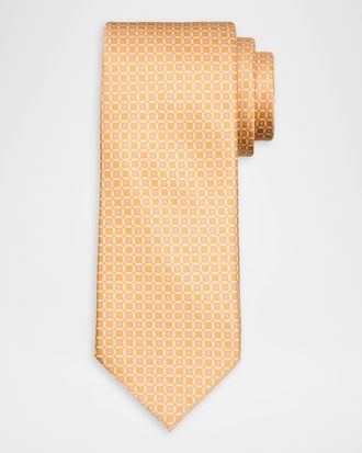 Stefano Ricci Men & apos;s Geometric Circle Jacquard Silk Tie