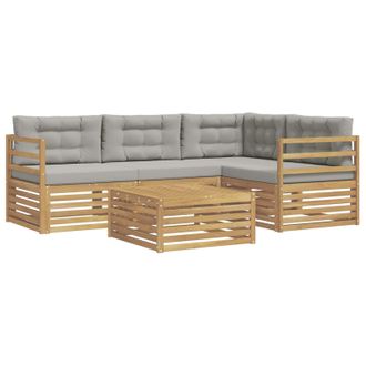 vidaXL Conjunto De Sof&aacute;s De Exterior 5 Pcs Blanco Y Gris Claro Vidaxl