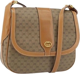 Gucci Pre-owned Cross Body Bags, female, Beige, Size: ONE SIZE Pre-owned Vintage Shoulder Bag