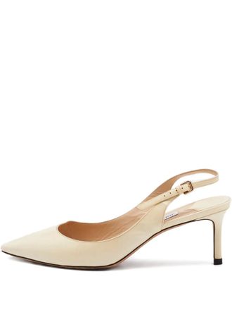 Jimmy Choo London Erin patent-leather slingback pumps - Neutrals
