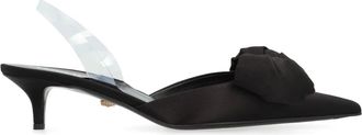 Versace Schoenen, Dames, Zwart, 37 EU, Satijn, Alia satijnen slingback pumps