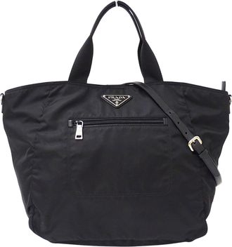 Prada Black Nylon Handbag Shoulder Bag Tote Bag (Pre-Owned)