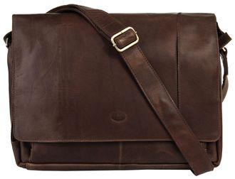 Pik&eacute; Messenger Bag PIK&Eacute;, Damen, Gr. B/H/T: 38cm x 29cm x 10cm onesize, braun, Leder, gepflegt, Taschen Messenger Bag, echt Leder