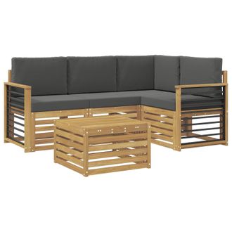 vidaXL Conjunto De Sof&aacute;s De Exterior 5 Pcs Blanco Y Antracita Vidaxl