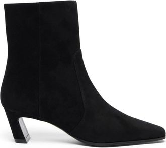 Stuart Weitzman Stassi ZIP Bootie 50 - Dames - Laarzen met Hak - Zwart - 40 EU - Schoenen