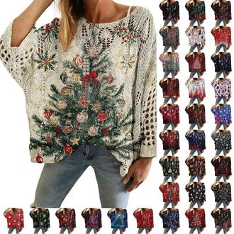 Generic ladies jumpers, Christmas Jumpers For Women Fall Long Sleeve Cardigans Ladies 2025 Crew Neck Fashion Hoodies Casual Long Sweatshirt Jackets Sweaters W