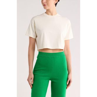 SIMKHAI Mavis Crop T-Shirt in Ivory at Nordstrom Rack, Size X-Small