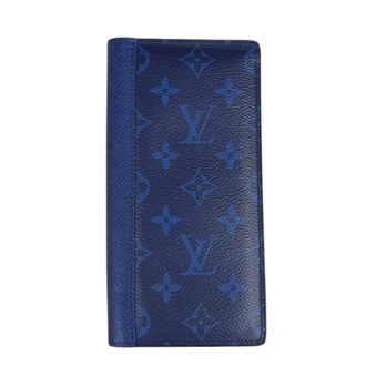 Louis Vuitton Blue Leather Long Wallet (Bi-Fold) (Pre-Owned)